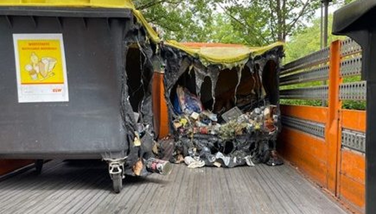 Mehr als 250 Mülltonnen in Wiesbaden seit Jahresbeginn durch Brände beschädigt oder zerstört