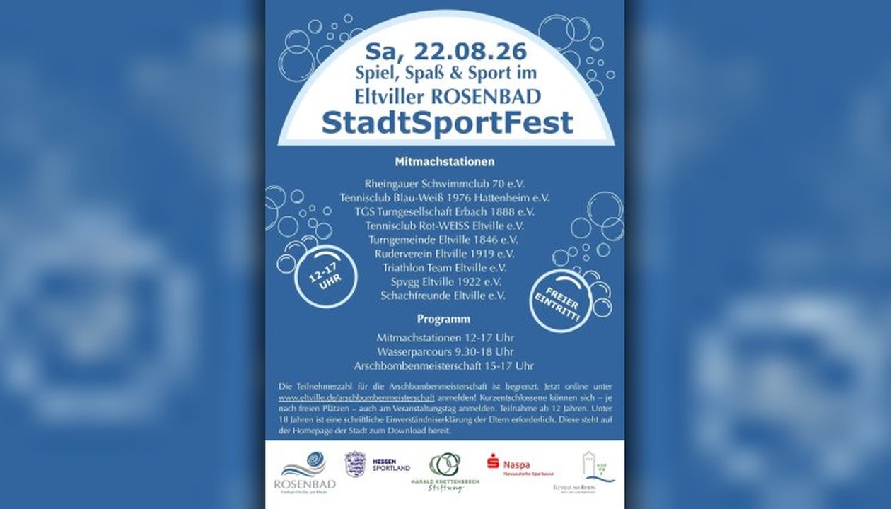 Rosenbad wird zum Treffpunkt für Sport: Kostenloser Aktionstag mit Vereinsangeboten am 22. August