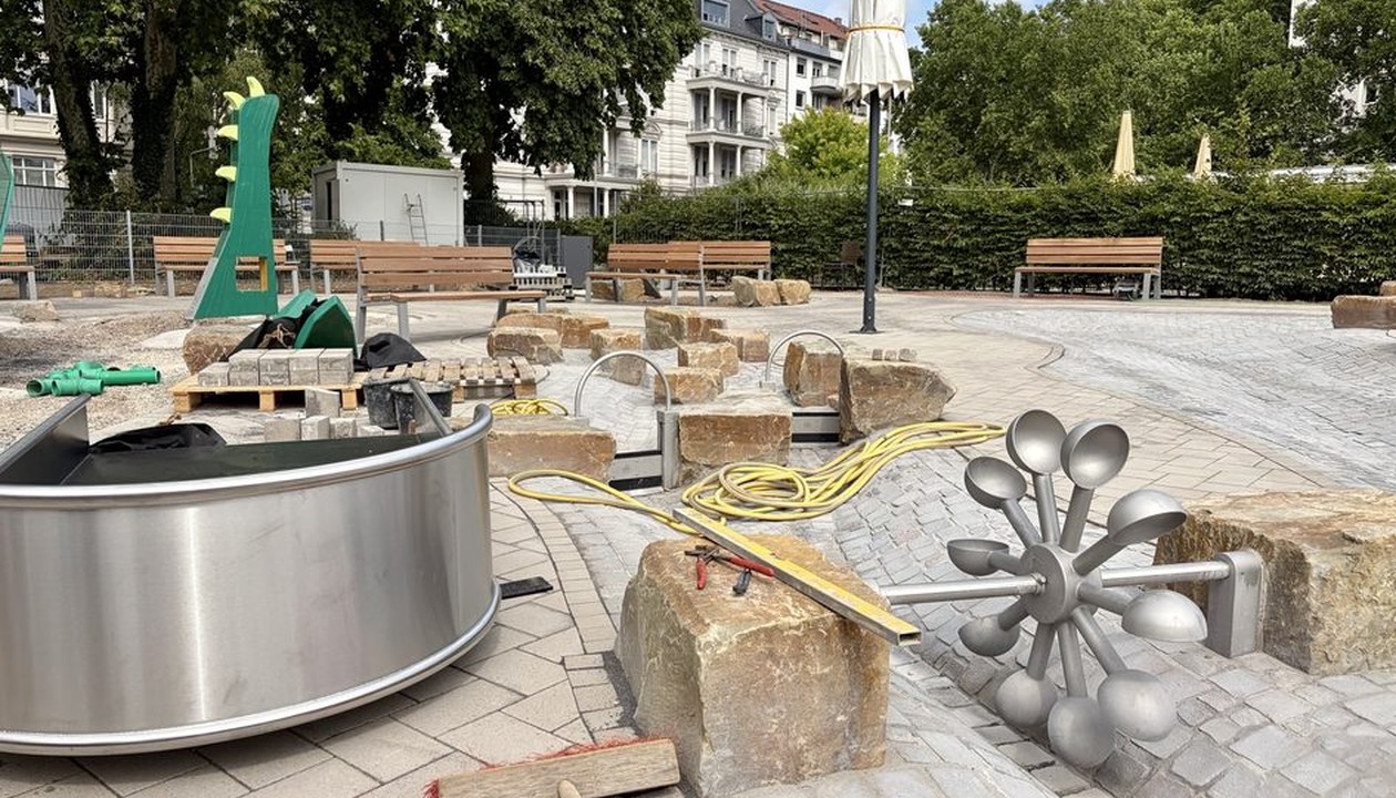 Wasserspielplatz in den Reisinger Anlagen steht kurz vor Fertigstellung und soll im August öffnen